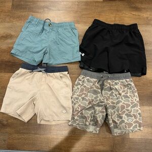 BURLEBO Kids Shorts Bundle - Black, Teal, Tan & Camo under amour and Prodoh